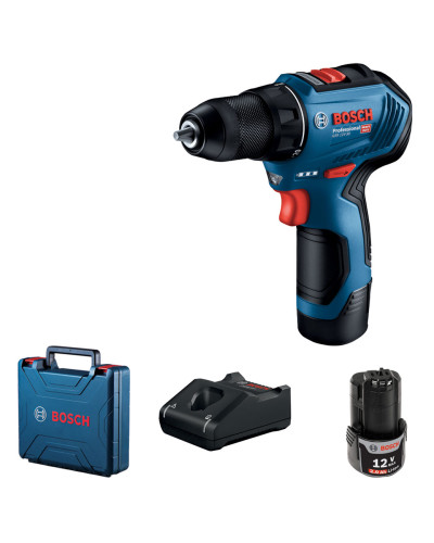 Акумуляторний шуруповерт Bosch GSR 12V-30 Professional, 2 акб GBA 12V 2 Ah, з/п GAL 12V-40