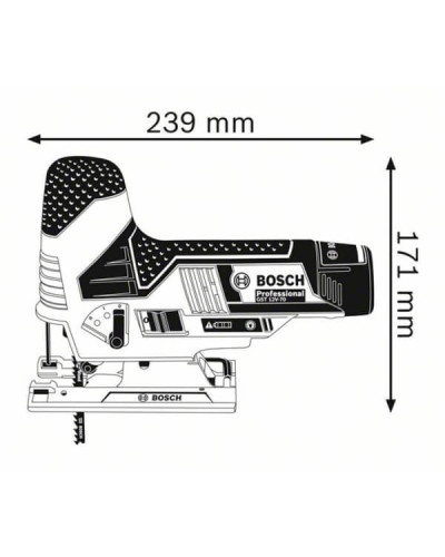 Акумуляторний лобзик Bosch Professional GST 12V-70, з 1 акб GBA 12V 2 Ah та з/в GAL 12V-40
