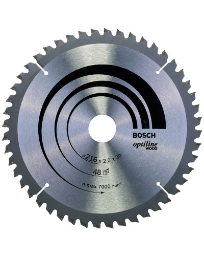 Пиляльний диск Bosch Optiline Wood 216×30 мм 48 зубів