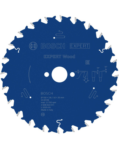 Пиляльний диск Bosch Expert for Wood 150х2,6х20 мм, 24 ATB