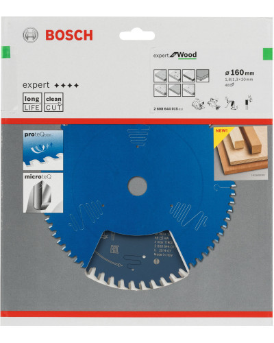 Пильный диск Bosch Expert for Wood 160х1,8х20 мм, 48 ATB