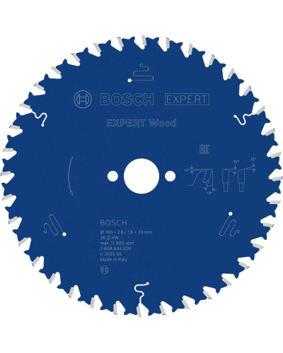 Пиляльний диск Bosch Expert for Wood 160х2,6/1,6х20 мм, 36 ATB