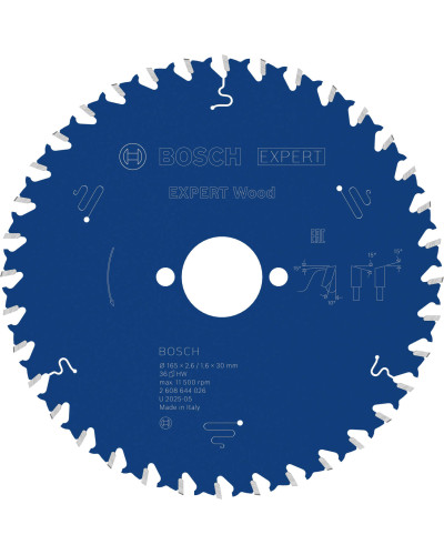 Пиляльний диск Bosch Expert for Wood 165х2,6/1,6х30 мм, 36 ATB