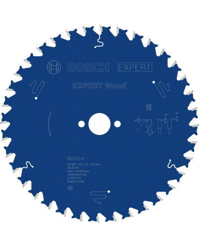 Пиляльний диск Bosch Expert for Wood 180х2,6/1,6х20 мм, 36 ATB