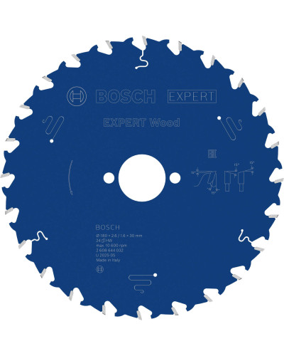 Пиляльний диск Bosch Expert for Wood 180х2,6/1,6х30 мм, 24 ATB