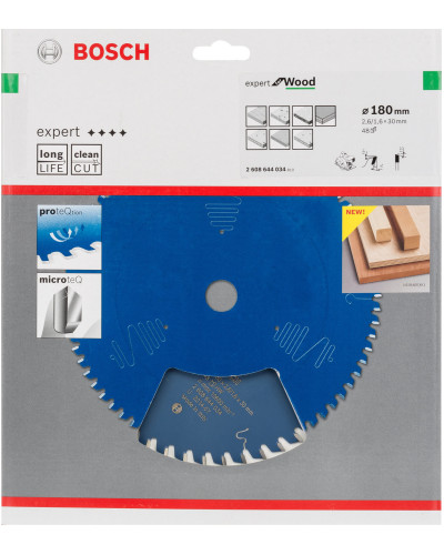 Пиляльний диск Bosch Expert for Wood 180х2,6/1,6х30 мм, 48 ATB