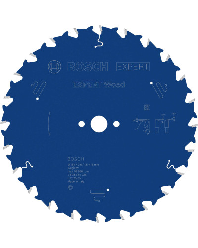 Пиляльний диск Bosch Expert for Wood 184х2,6/1,6х16 мм, 24 ATB