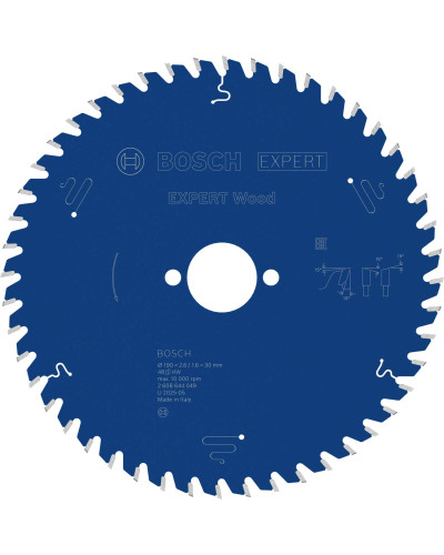 Пиляльний диск Bosch Expert for Wood 190х2,6/1,6х30 мм, 48 ATB