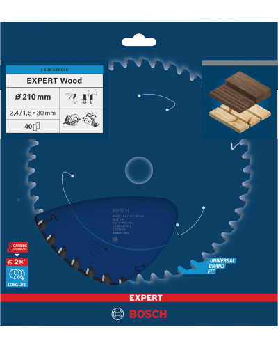 Пильный диск Bosch Expert for Wood 210х2,4/1,6х30 мм, 40 ATB