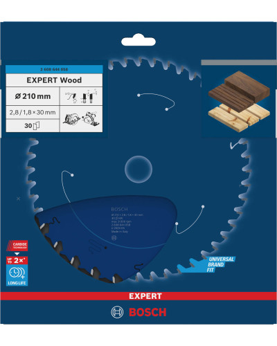 Пиляльний диск Bosch Expert for Wood 210х2,8/1,8х30 мм, 30 ATB