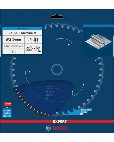 Пиляльний диск Bosch Expert for Aluminium 210x2.8/1.8x30 мм T72