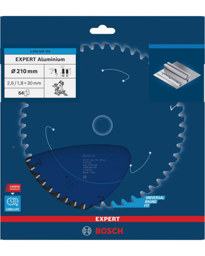 Пильный диск Bosch Expert for Aluminium 210x2.6/1.8x30 мм T54