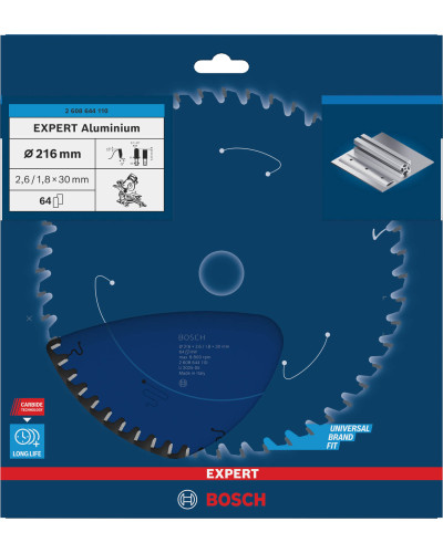 Пиляльний диск Bosch Expert for Aluminium 216x2.6/1.8x30 мм T64