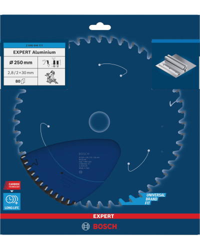 Пильный диск Bosch Expert for Aluminium 250x2.8/2x30 мм T80