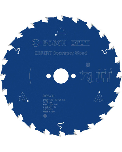 Пиляльний диск Bosch Expert for Construct Wood 160x2/1.3x20 мм T24