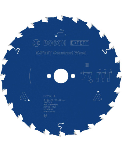 Пиляльний диск Bosch Expert for Construct Wood 165x2/1.3x20 мм T24