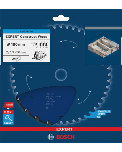 Пиляльний диск Bosch Expert for Construct Wood 190x2/1.3x30 мм T24