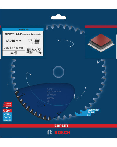 Пильный диск Bosch Expert for High Pressure Laminate 210x2.8/1.8x30 мм, 60 HLTCG