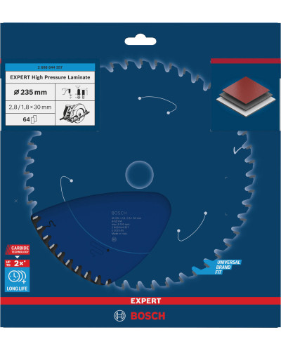 Пиляльний диск Bosch Expert for High Pressure Laminate 235x2.8/1.8x30 мм, 64 HLTCG