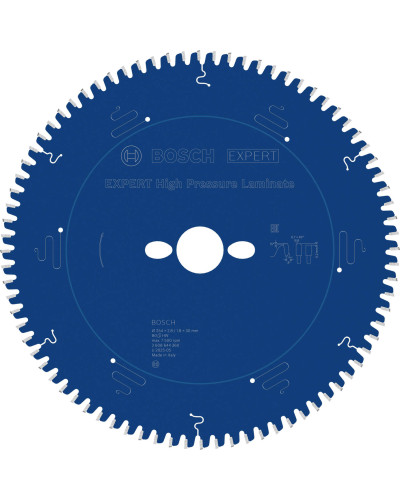 Пиляльний диск Bosch Expert for High Pressure Laminate 254x2.8/1.8x30 мм, 80 HLTCG