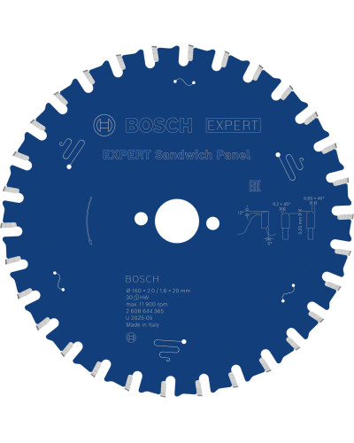 Пиляльний диск Bosch Expert for Sandwich Panel 160x2/1.6x20 мм, 30 HLTCG