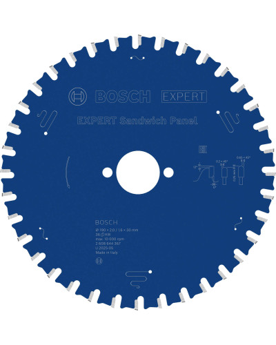 Пиляльний диск Bosch Expert for Sandwich Panel 190x2/1.6x30 мм, 36 HLTCG