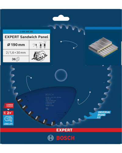 Пиляльний диск Bosch Expert for Sandwich Panel 190x2/1.6x30 мм, 36 HLTCG