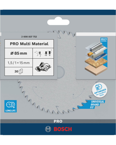 Пиляльний диск Bosch Pro Multi Material 85x1.5/1x15 мм, 30 HLTCG
