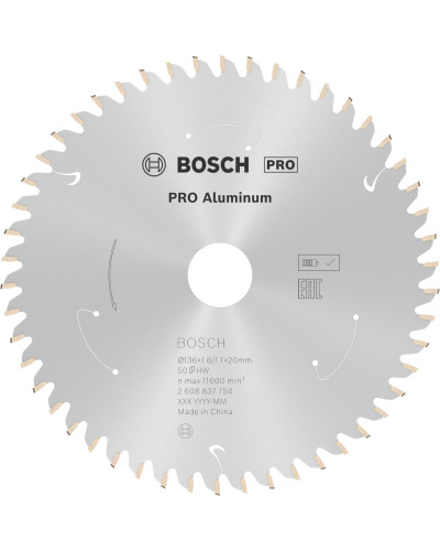Пильный диск Bosch PRO Aluminium 136x1.6/1.1x20 мм 50 HLTCG