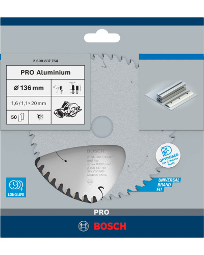 Пильный диск Bosch PRO Aluminium 136x1.6/1.1x20 мм 50 HLTCG