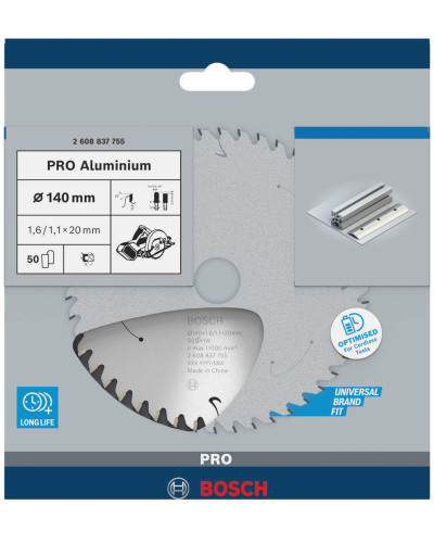 Пильный диск Bosch PRO Aluminium 140x1.6/1.1x20 мм 50 HLTCG