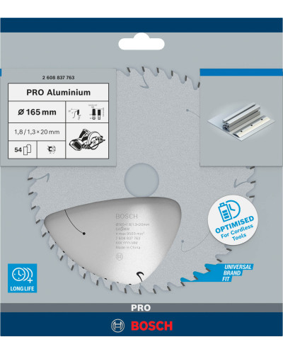 Пиляльний диск Bosch PRO Aluminium 165x1.8/1.3x20 мм 54 HLTCG