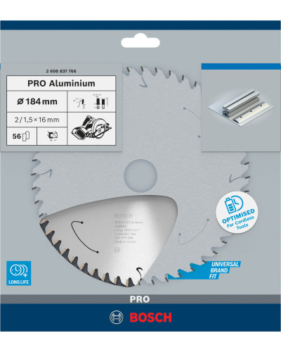 Пиляльний диск Bosch PRO Aluminium 184x2/1.5x16 мм 56 HLTCG