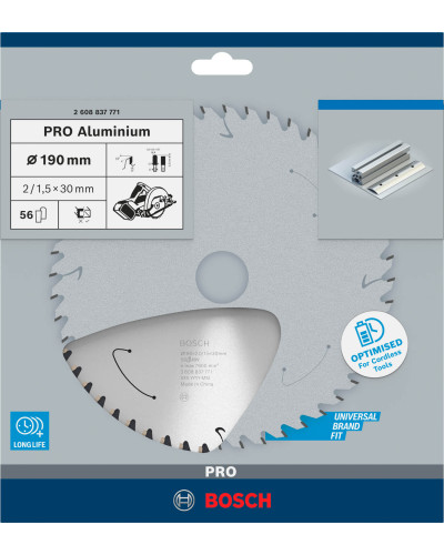 Пиляльний диск Bosch PRO Aluminium 190x2/1.5x30 мм 56 HLTCG