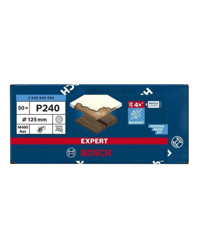 Шліфувальна сітка Bosch Expert M480 125 мм P240, 50 шт