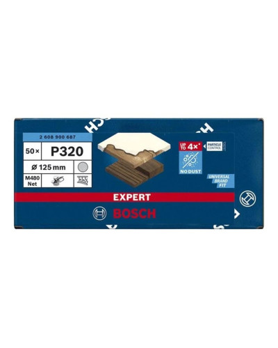 Шліфувальна сітка Bosch Expert M480 125 мм P320, 50 шт